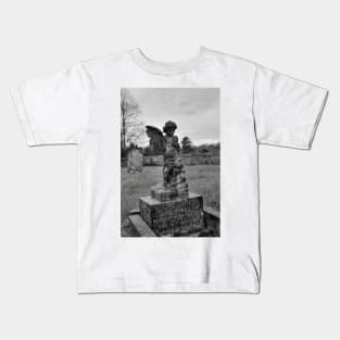 Black and White Angel Kids T-Shirt